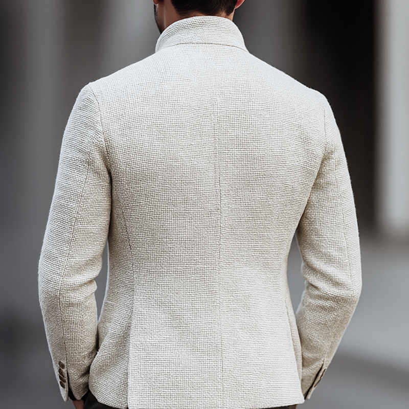 Herren Langen Ärmeln Stehkragen Und Knöpfen Blazer | Gestrickt