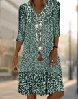 Boho Sommerkleid Damen mit V-Ausschnitt Hals | Mini