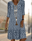 Boho Sommerkleid Damen mit V-Ausschnitt Hals | Mini