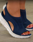 Damen Sandalen Offene Keilabsatz zum Hineinschlüpfen | Slingback