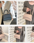Handtasche Damen Kroko Optik | Kleine Schultertasche mit Griff