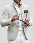 Herren Blazer Langen Ärmeln Stehkragen Und Knöpfen | Gestrickt