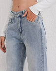 Jeans Damen Hohe Taille | Gerade Hose Weites Bein