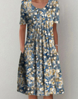 Kleid Damen Midi | Sommerkleid mit Blumenmuster