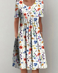 Kleid Damen Midi | Sommerkleid mit Blumenmuster