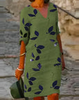 Sommerkleid Damen Kurzarm | Minikleid mit V-Ausschnitt und Print