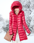 Steppjacke Damen Lang | Mit Kapuze und Reißverschluss
