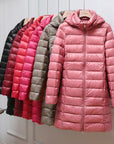 Steppjacke Damen Lang | Mit Kapuze und Reißverschluss
