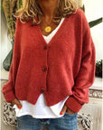 Strickjacke Damen V Ausschnitt | Cardigan mit Knöpfen