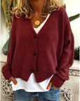 Strickjacke Damen V Ausschnitt | Cardigan mit Knöpfen