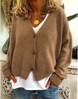 Strickjacke Damen V Ausschnitt | Cardigan mit Knöpfen