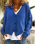 Strickjacke Damen V Ausschnitt | Cardigan mit Knöpfen