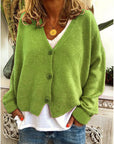 Strickjacke Damen V Ausschnitt | Cardigan mit Knöpfen