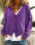 Strickjacke Damen V Ausschnitt | Cardigan mit Knöpfen