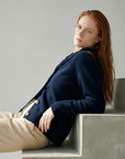 Strickjacke Damen mit Knöpfen | Strickcardigan mit Stehkragen