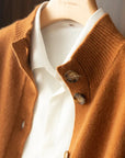 Strickjacke Damen mit Knöpfen | Strickcardigan mit Stehkragen