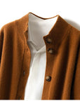Strickjacke Damen mit Knöpfen | Strickcardigan mit Stehkragen