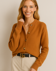 Strickjacke Damen mit Knöpfen | Strickcardigan mit Stehkragen