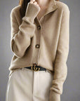 Strickjacke Damen mit Knöpfen | Strickcardigan mit Stehkragen