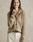 Strickjacke Damen mit Knöpfen | Strickcardigan mit Stehkragen