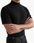 T-Shirt Herren Stehkragen | Slim Fit Kurzarm Shirt