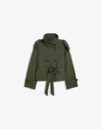 Übergangsjacke Damen Kurz | Trenchcoat mit Gürtel