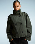 Übergangsjacke Damen Kurz | Trenchcoat mit Gürtel