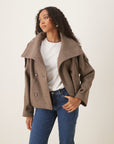 Übergangsjacke Damen Kurz | Zweireihiger Trenchcoat