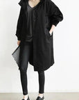 Übergangsjacke Damen Lang | Trenchcoat mit Kapuze