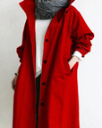 Übergangsjacke Damen Lang | Trenchcoat mit Kapuze
