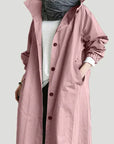 Übergangsjacke Damen Lang | Trenchcoat mit Kapuze