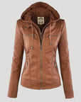 Übergangsjacke Damen mit Kapuze | Taillierte Jacke Reißverschluss