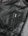 Übergangsjacke Herren | Bikerjacke mit Reißverschluss und Gürtel