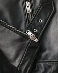 Übergangsjacke Herren | Bikerjacke mit Reißverschluss und Gürtel