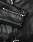 Übergangsjacke Herren | Bikerjacke mit Reißverschluss und Gürtel
