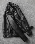 Übergangsjacke Herren | Bikerjacke mit Reißverschluss und Gürtel