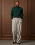 Weite Hose Herren | Stoffhose mit Falten und lockerer Passform