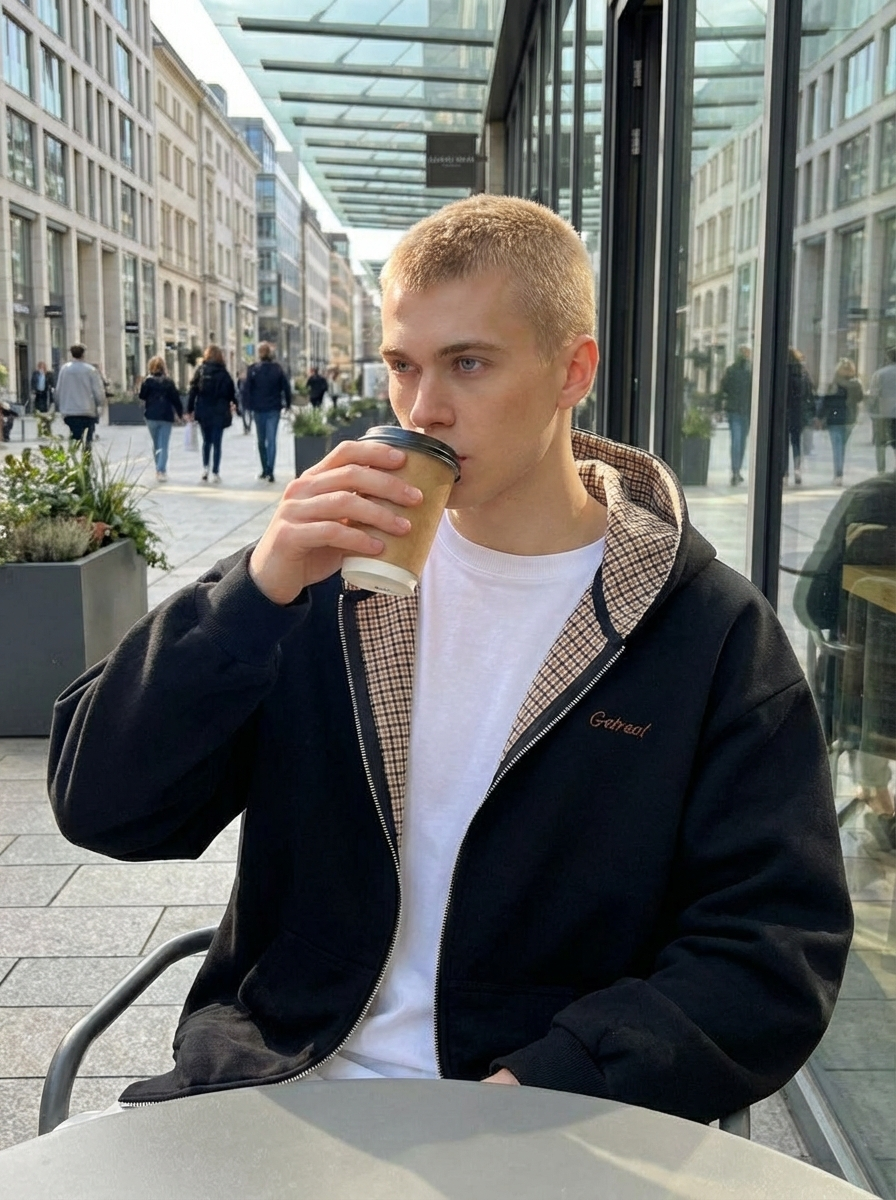 Herren Kapuzen Langen Ärmeln Reißverschluss Jacke | Freizeit