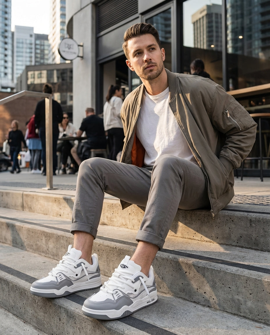 Herren Dicker Sohle Niedrig Geschnitten Sneaker | Schnüren