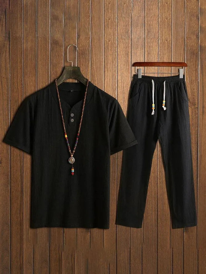 2 Teiler Set Herren | Kurzarm Shirt und Hose