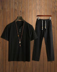 2 Teiler Set Herren | Kurzarm Shirt und Hose