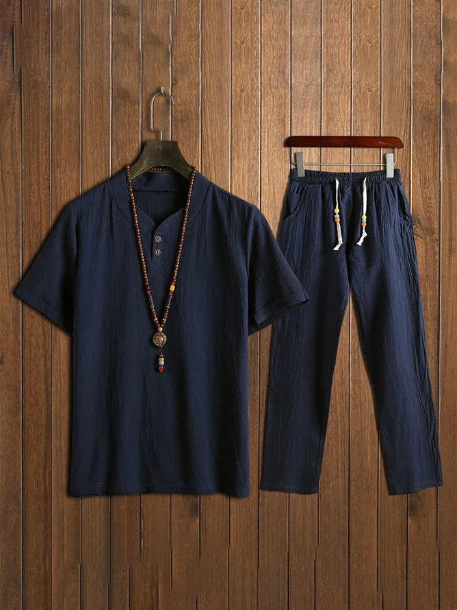 2 Teiler Set Herren | Kurzarm Shirt und Hose