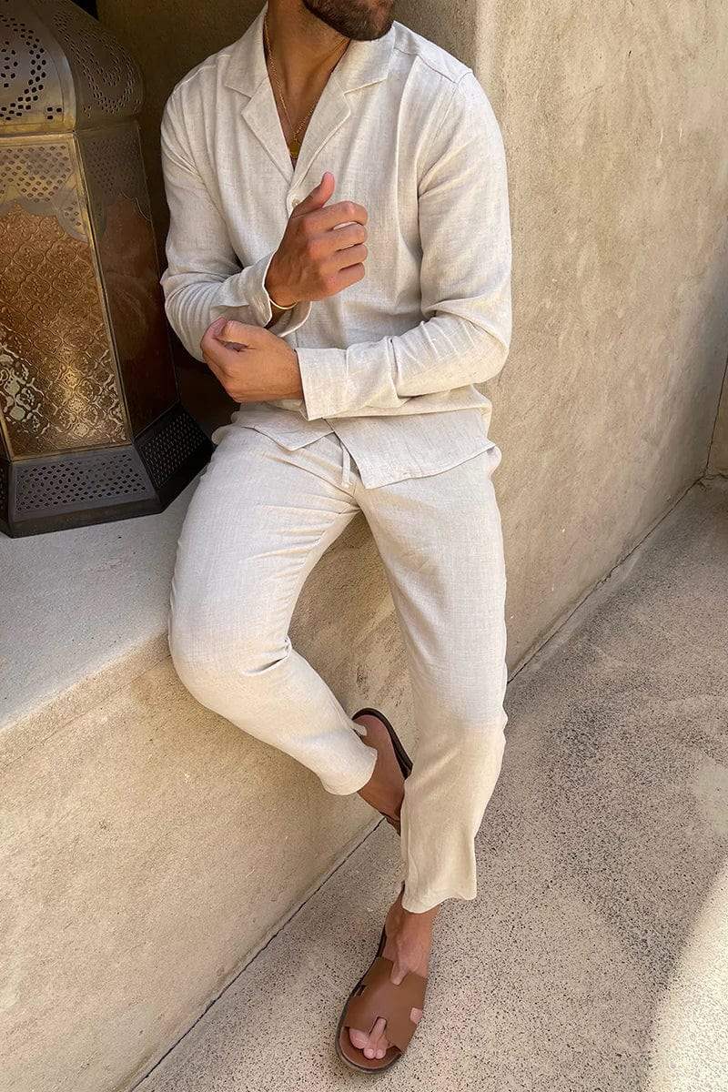 2 Teiler Set Herren | Sommer Set mit Hemd und Hose