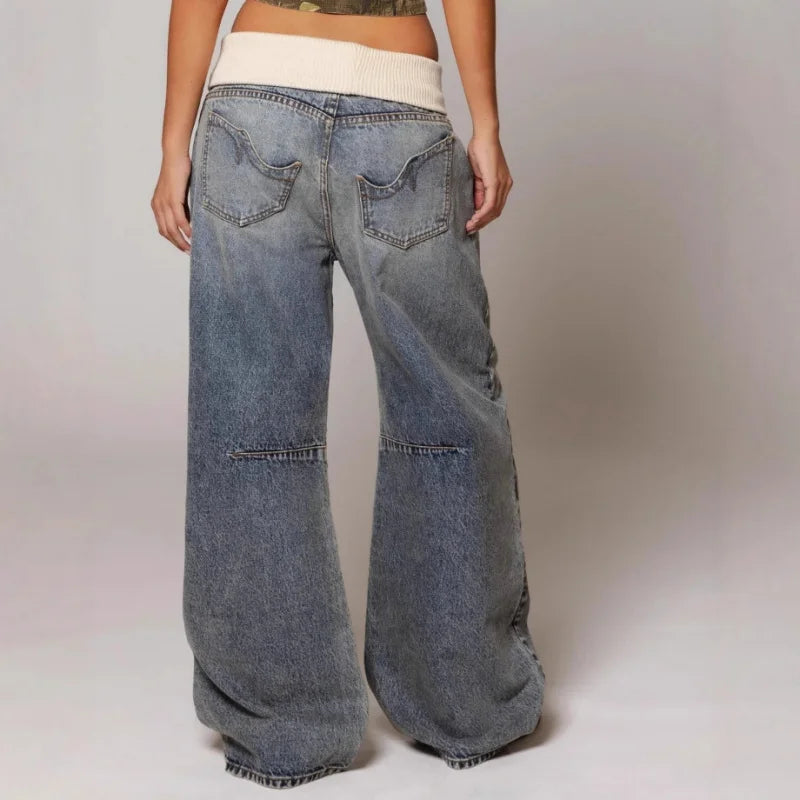 Baggy Jeans Damen | Low Waist mit Weitem Bein