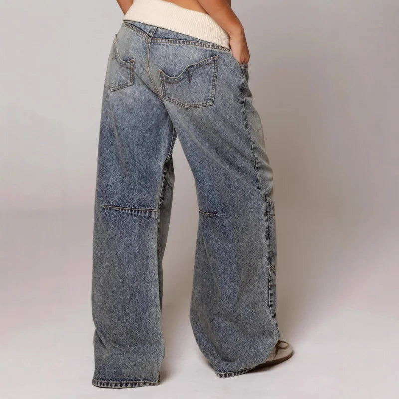 Baggy Jeans Damen | Low Waist mit Weitem Bein