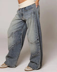Baggy Jeans Damen | Low Waist mit Weitem Bein