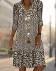 Boho Sommerkleid Damen mit V-Ausschnitt Hals | Mini