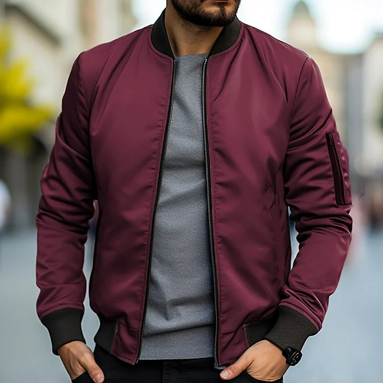 Bomberjacke Herren mit Reißverschluss | Stehkragen
