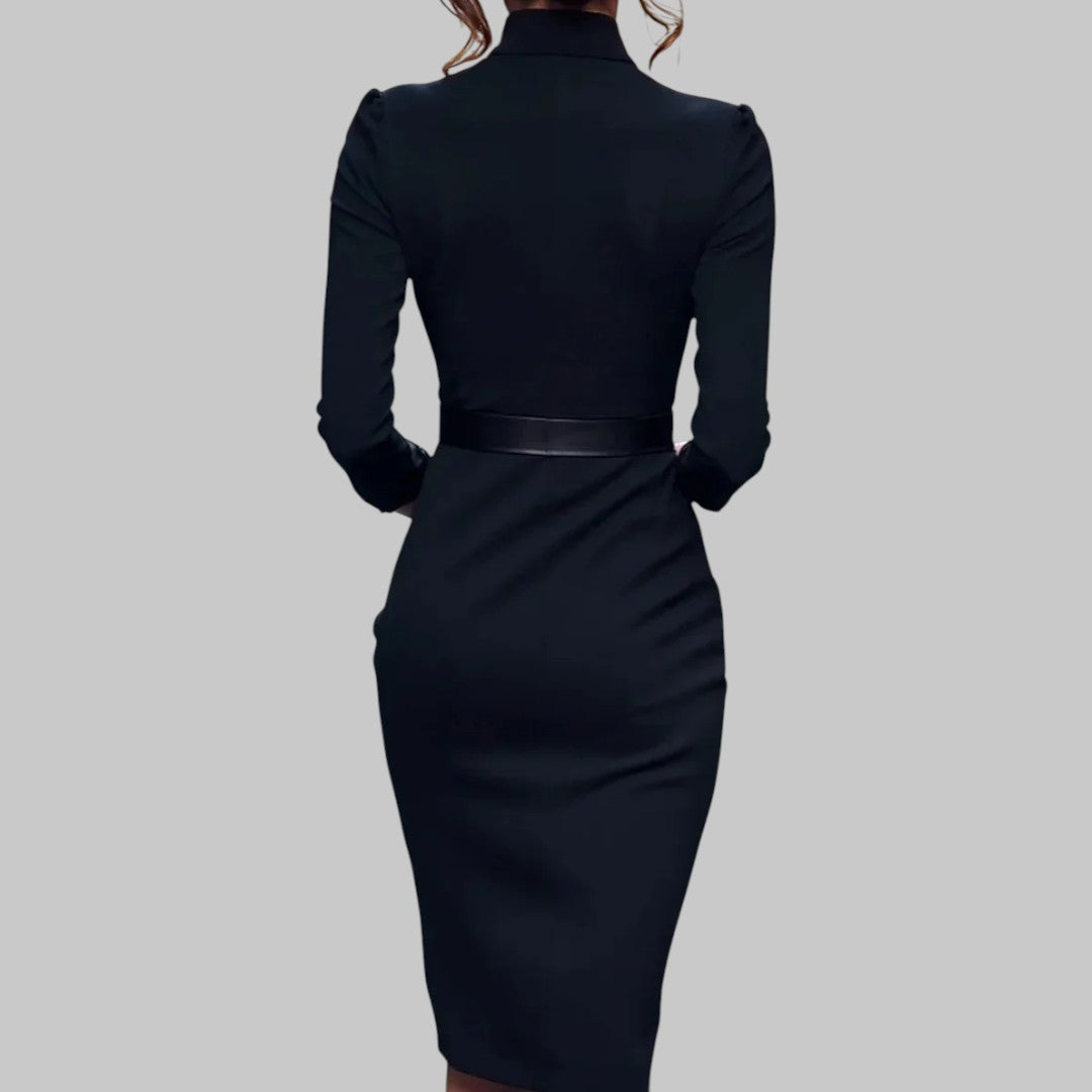 Cocktailkleid Damen | Tailliert mit Gürtel