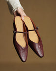 Damen Flache Mules Mit Spitzer Zehenpartie Und Riemchen | Schnalle